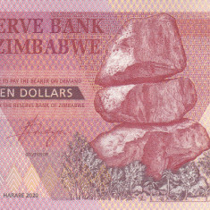 Bancnota Zimbabwe 10 Dolari 2020 - PNew UNC ( hibrid )