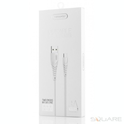 Cabluri Tranyoo, S10, USB Type-C Cable, 1m, 3A, White foto