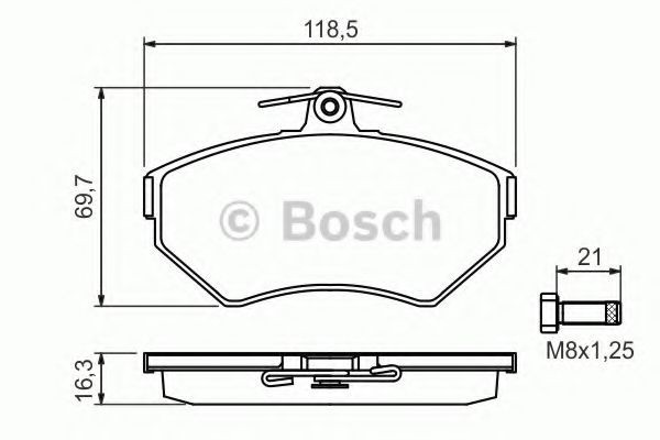 Set placute frana,frana disc VW POLO (6N1) (1994 - 1999) BOSCH 0 986 494 010