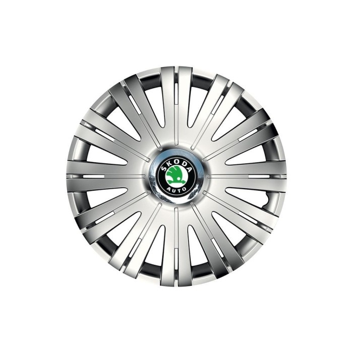 Set 4 capace roti Cu Inel Cromat Active R15 Compatibil Cu Skoda