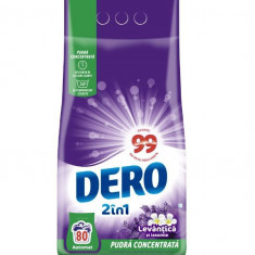 Detergent de rufe pudra Dero 2in1 Levantica si iasomie, 6 kg, 80 spalari