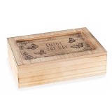 Cumpara ieftin Cutie pliculete ceai lemn negru natur 24 x 16 x 7 H