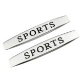 Cumpara ieftin Set 2 x Embleme auto metalice, autoadezive, model &bdquo;SPORTS&rdquo;, finisaj Crom, dimensiune, 10 x 1,5 cm