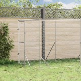 vidaXL Padoc de exterior pentru c&acirc;ini argintiu 2x14x2m oțel galvanizat 3190454