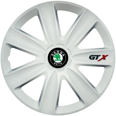 Set 4 Capace Roti GTX Alb R15, Compatibil Cu Skoda foto