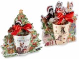 Set 2 cani Craciun portelan multicolor in cutie cadou RZ &Oslash; 8 cm x 10,5 H, 300 ml