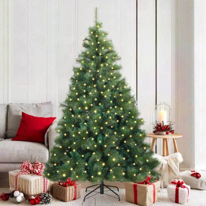 vidaXL Brad de Crăciun artificial cu 300 LED Verde 180 cm PE și PVC 3397779