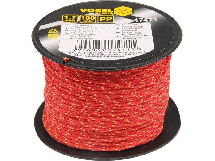 VOREL Sfoara pentru constructii din polipropilena, 1.7mm, 100 m