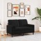 Gossi canapea cu 2 locuri cu pernute, negru, 120 cm, catifea