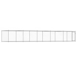 Cumpara ieftin Cusca pentru caini cu usa, gri, 10x2x1,5 m, otel galvanizat