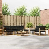 vidaXL Set de canapele de exterior 6 pcs Alb și negru 79 x 79 x 37 cm 3388410