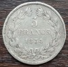 (A662) MONEDA ARGINT FRANTA - 5 FRANCS 1834, LIT H (LA ROCHELLE), LOUIS PHILIPPE, Europa