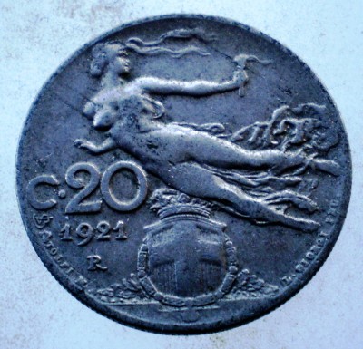 7.640 ITALIA 20 CENTESIMI 1921 R foto
