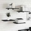VidaXL Raft pentru cărți 4 pcs Negru 40 x 30 x 1.5 cm Lemn compozit 875047