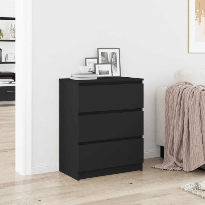 vidaXL Servantă, negru, 60 x 33,5 x 76 cm, PAL