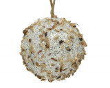 Glob Rustic glitter, Decoris, &Oslash;8 cm, spuma, maro/alb
