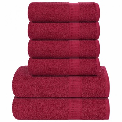 vidaXL Set prosoape 6 piese Bordeaux 360 g/m&amp;sup2; 100% bumbac foto