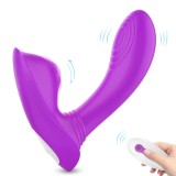 Stimulator Dublu Sweety, 9 Moduri Vibratii, 9 Ritmuri Bila, Silicon, USB, Mov, 12.3 cm, Mokko Toys