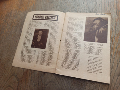 NECROLOG ,DECES GEORGE ENESCU- REVISTA TEATRU SI MUZICA, 1955,NR 4 foto