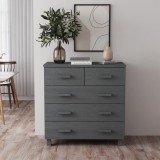 Servantă &bdquo;HAMAR&rdquo;, gri &icirc;nchis, 79x40x80 cm, lemn masiv pin