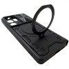 Husa tip capac spate TPU negru, inel si protectie camera, pentru Samsung Galaxy S25 Ultra