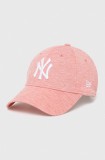 New Era sapca culoarea roz, cu imprimeu, NEW YORK YANKEES