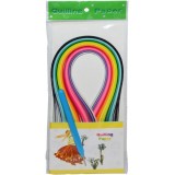 Hartie quilling cu ac, 25 culori, grosime 3 mm, lungime fasie 39 cm, Oem