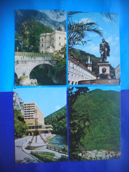 HOPCT LOT 2404 BAILE HERCULANE -JUD CARAS SEVERIN -4 CARTI POSTALE-CIRCULATE