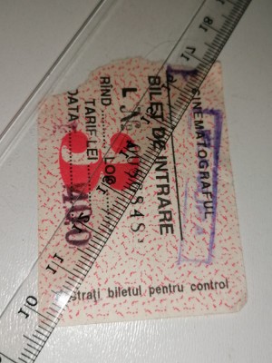 BILET DE INTRARE VECHI - CINEMATOGRAFUL FLAMURA foto