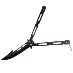 Briceag fluture IdeallStore&reg;, Modern Blade, otel inoxidabil, 22 cm, negru