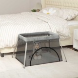 vidaXL Țarc pentru copii cu saltea, gri deschis, p&acirc;nză textil 10301