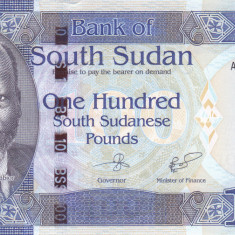 Bancnota Sudanul de Sud 100 Pounds 2017 - P15b UNC