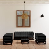 Gossi set mobilier gradina cu perne, 8 piese, lemn masiv pin