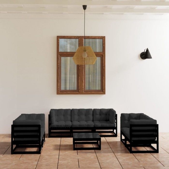 Gossi set mobilier gradina cu perne, 8 piese, lemn masiv pin