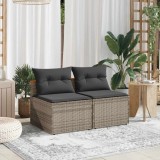 vidaXL Canapea grădină perne fără cotiere 2 buc. gri deschis poliratan 365833