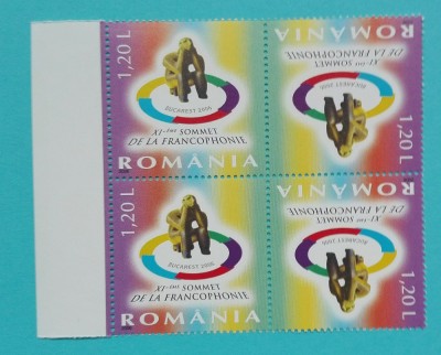 TIMBRE ROMANIA 2006 LP1740 A XI-a Reuniune a Francofoniei BLOC 4 valori MNH foto