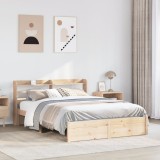 Cumpara ieftin Cadru de pat cu tăblie, 120x190 cm, lemn masiv pin