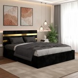 Pat Tapitat Adria Negru ✅Materiale de calitate