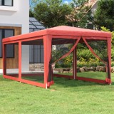 vidaXL Cort de petrecere cu 6 pereți din plasă, roșu, 3x6 m, HDPE