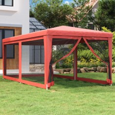 vidaXL Cort de petrecere cu 6 pereți din plasă, roșu, 3x6 m, HDPE 319240