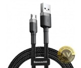 Cablu Date si Incarcare USB-A ,microUSB Baseus Cafule, 18W, 2m, Gri CAMKLF-CG1