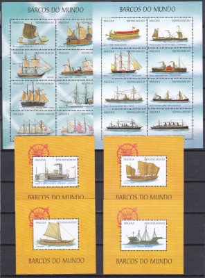 DB1 Angola 1999 Vapoare Corabii Marina 2 x MS + 4 x SS MNH foto