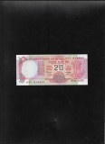 India 20 rupii rupees 1997 unc seria814427 pinhole