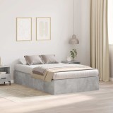 Cumpara ieftin Cadru de pat cu depozitare cu usa Gri din beton 120 x 190 cm