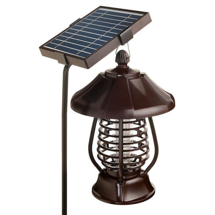 Lampa solara pentru gradina eMazing, anti-insecte, tantari, muste, UV, LED, material ABS, putere 5W, 1.2 V, autonomie 8 ore, 2 moduri de functionare,