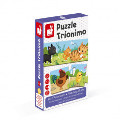 Puzzle trionimo - Joc de potrivire - Animale si copiii lor - 30 de piese, Janod J02710 foto