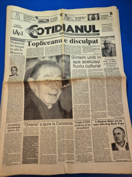 ziarul cotidianul 15 februarie 1993