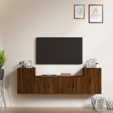 VidaXL Set dulapuri TV, 4 piese, stejar maro, lemn prelucrat