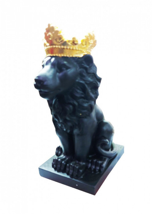 Statueta in forma de Leu, Negru, 34 cm, 625LD-2