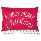Cumpara ieftin Fata perna decorativa Craciun textil rosu alb 35x50 cm